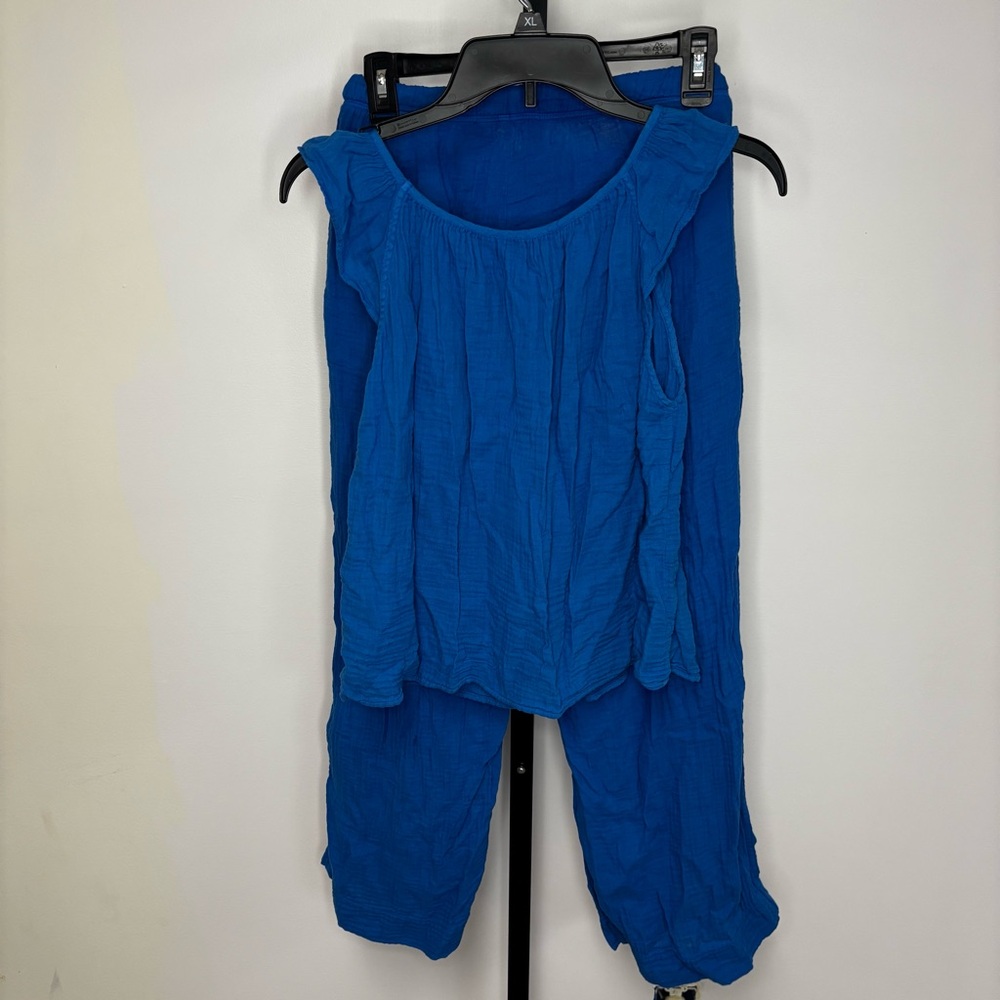 Velvet by Graham & Spencer Blue Gauze Tank and Pants Casual Set Women’s Size XS